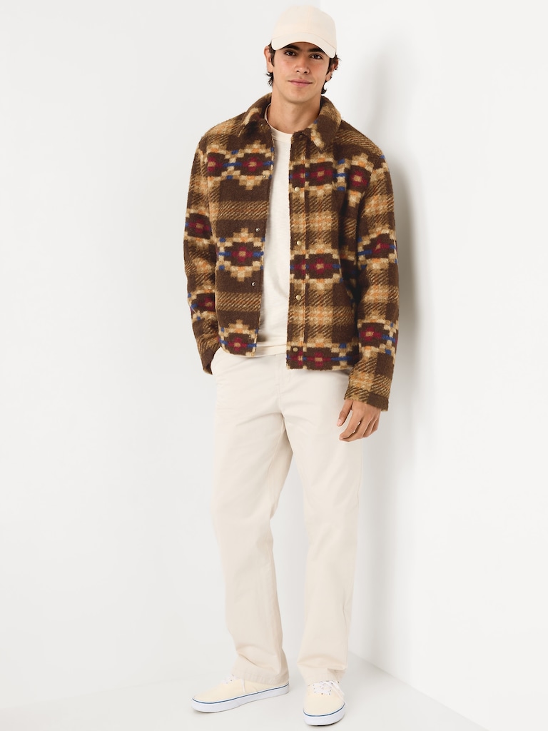 Sherpa-Lined Snap-Button Jacket