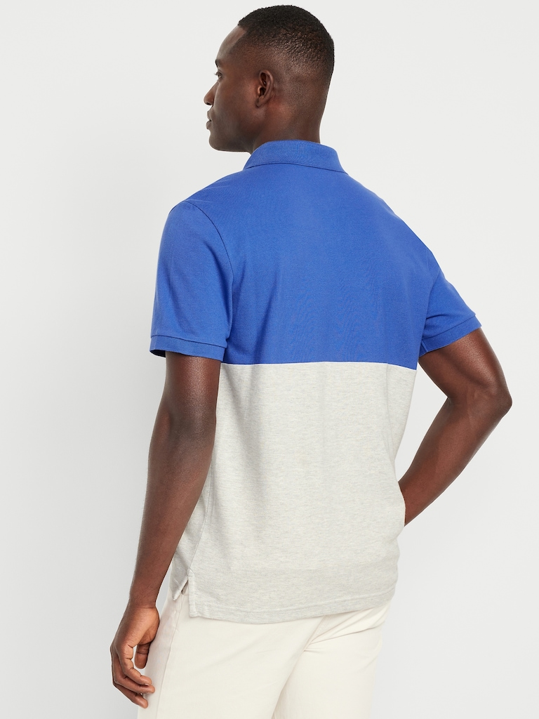 Color-Block Pique Polo