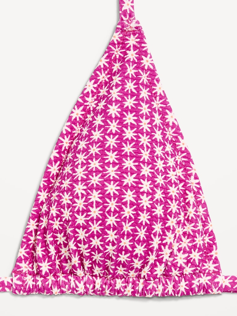 Pique Triangle String Bikini Swim Top