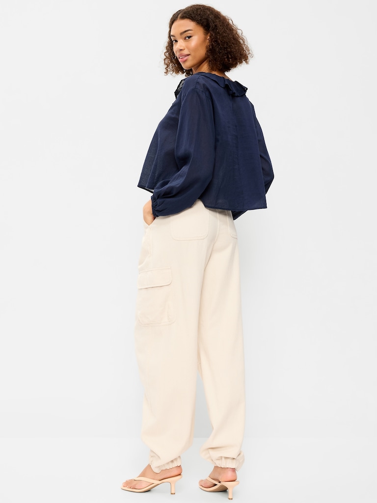 Twill Barrel Cargo Pants