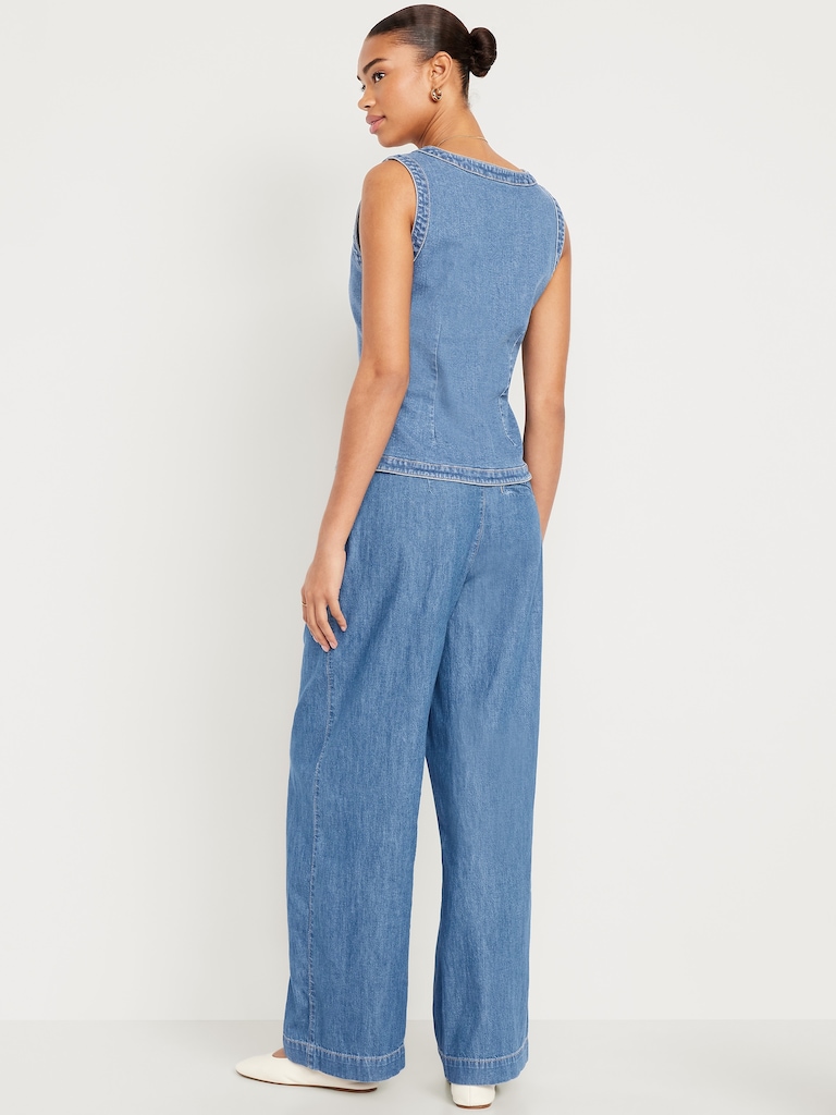 High-Waisted Taylor Trouser Wide-Leg Pants