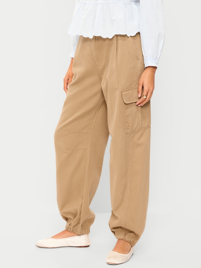 Twill Barrel Cargo Pants