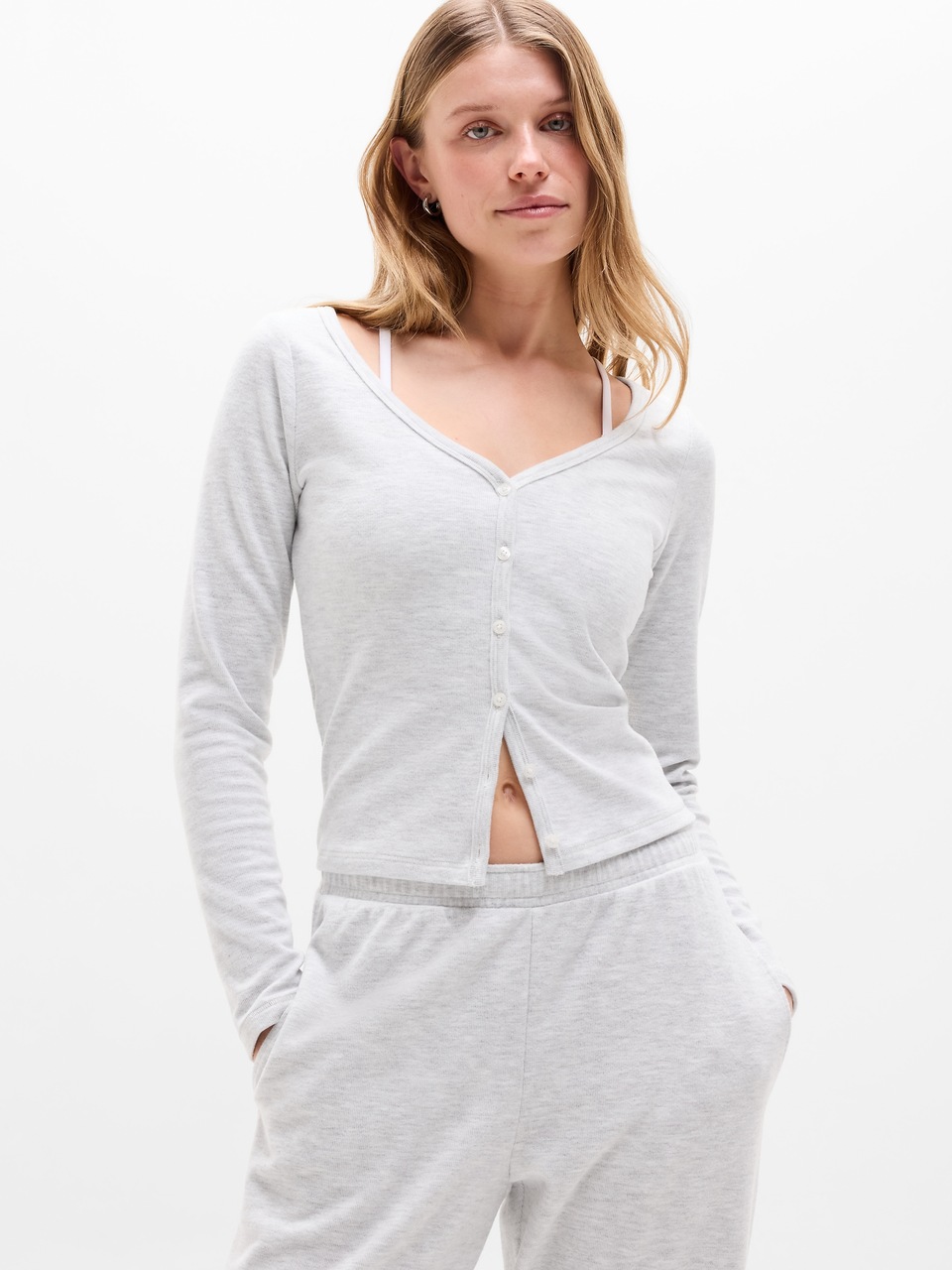 V-Neck Hardware One-Piece Swimsuit