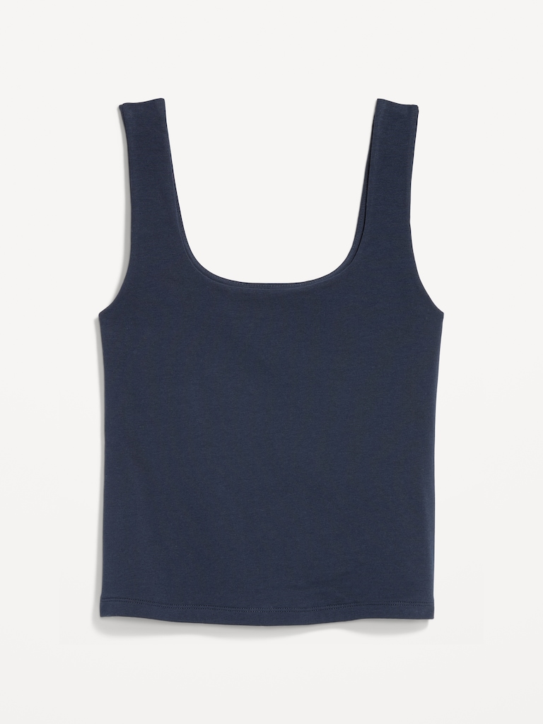 Hug Double-Layer Scoop-Neck Tank Top