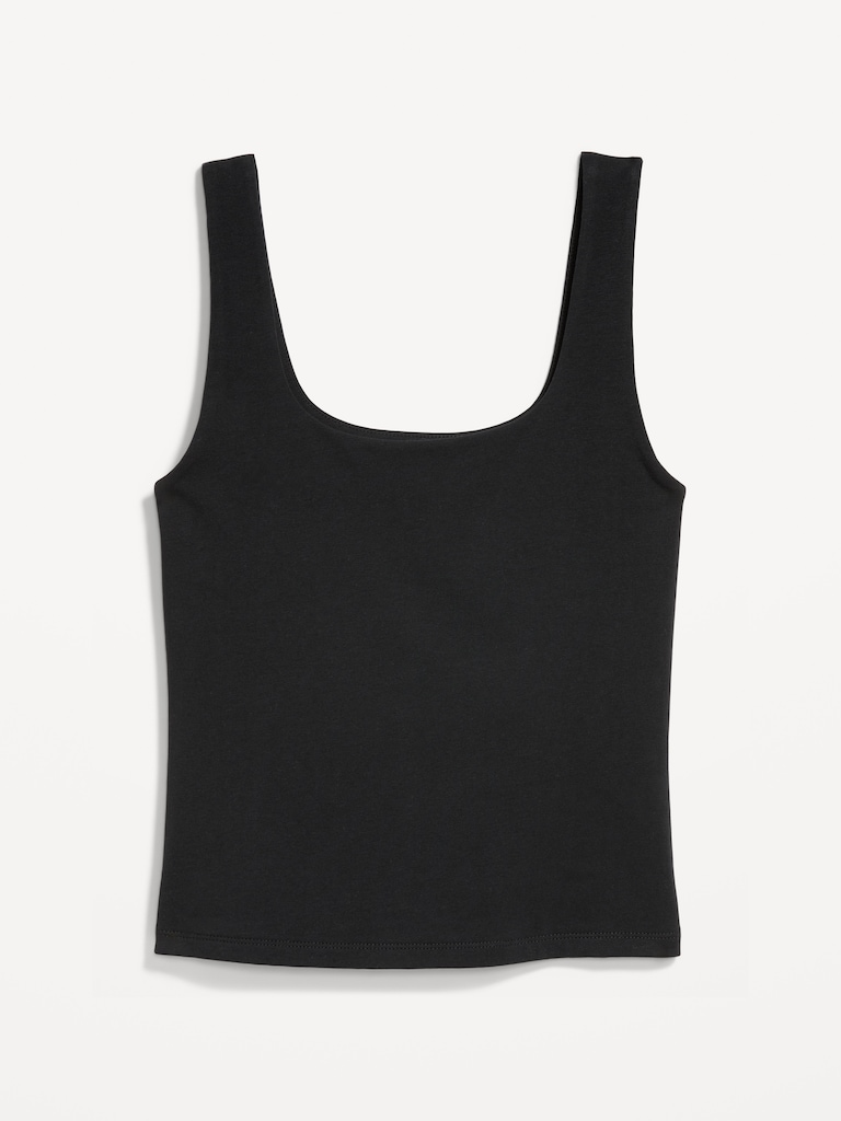 Hug Double-Layer Scoop-Neck Tank Top