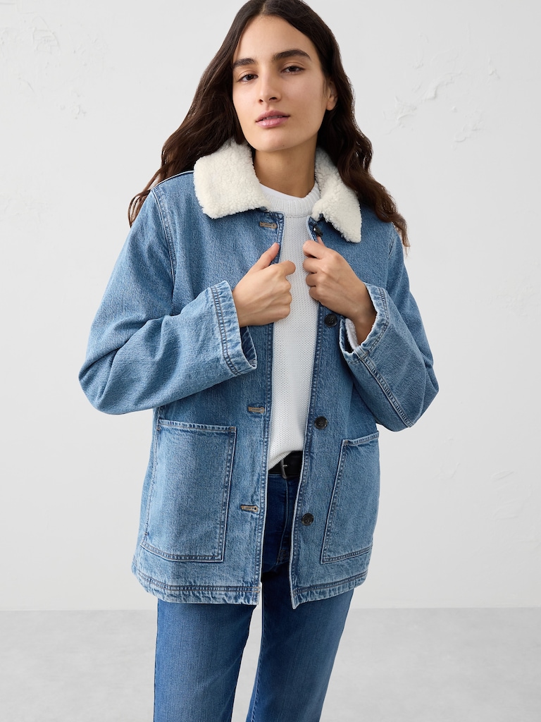 Sherpa Collar Denim Jacket