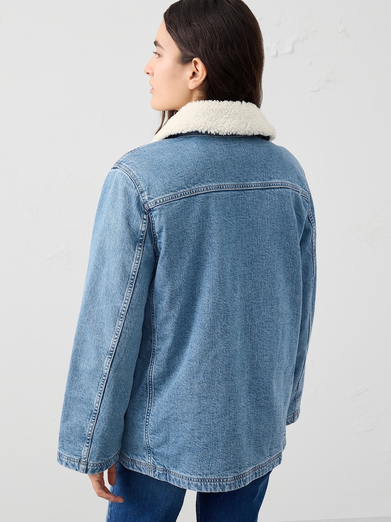 Sherpa Collar Denim Jacket