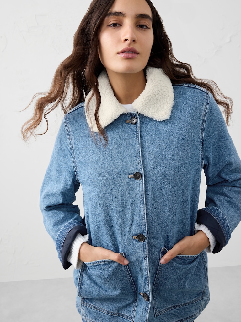 Sherpa Collar Denim Jacket