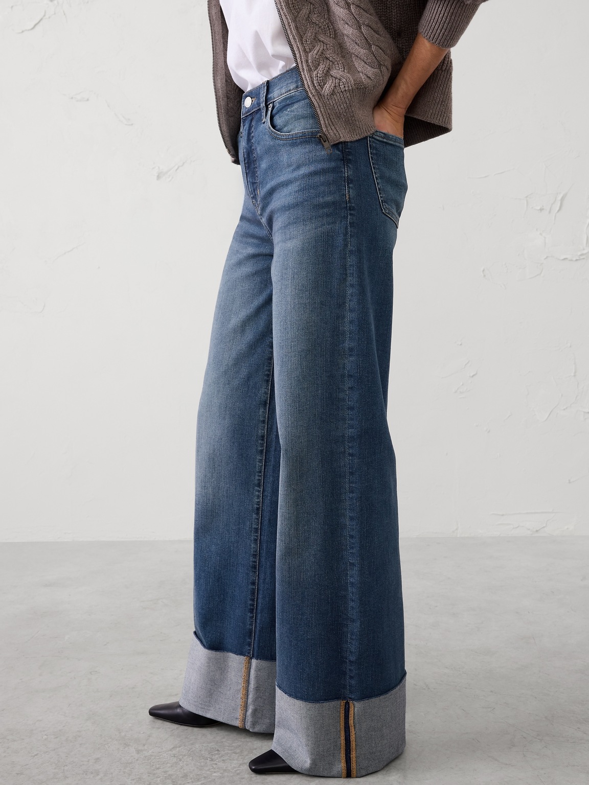 Wide-Leg High-Rise Jean