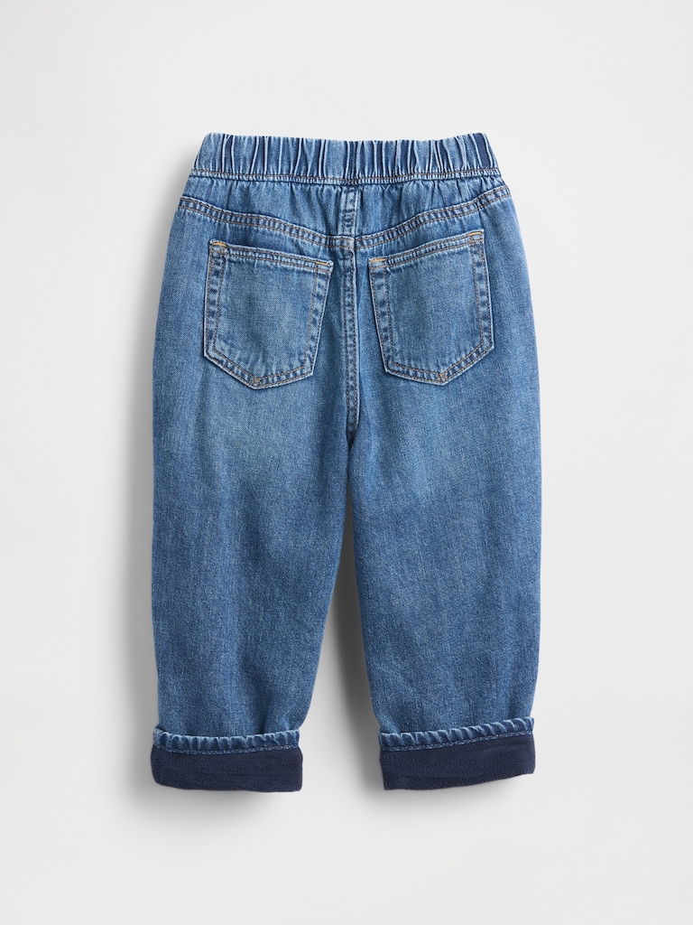 Baby & Toddler Cozy-Lined Barrel Jeans