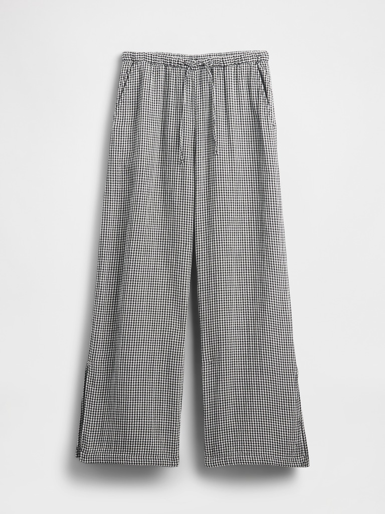 Cotton Gauze Easy Split-Hem Pants