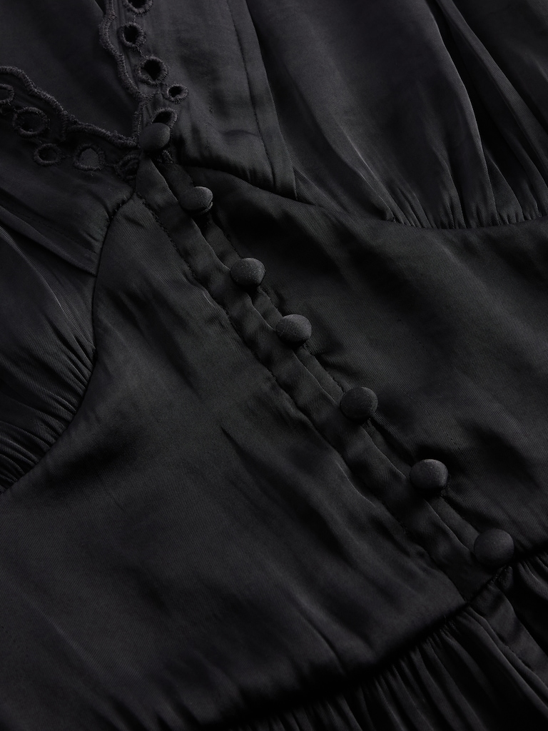 Eyelet V-Neck Peplum Top