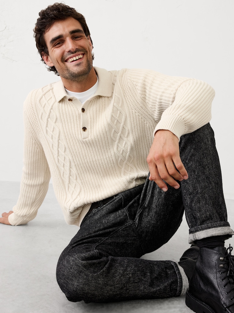 Cable Sweater Polo