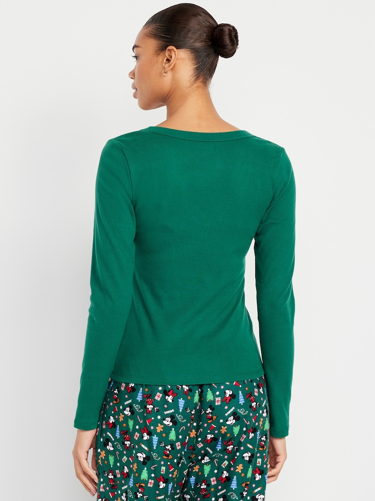 Cozy Snug Long-Sleeve V-Neck T-Shirt