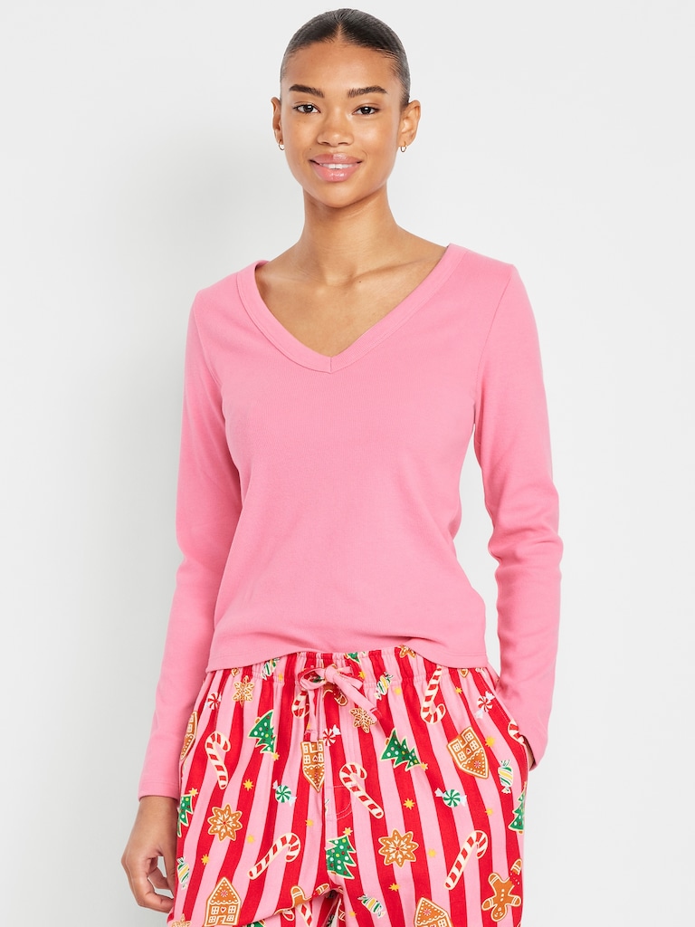 Cozy Snug Long-Sleeve V-Neck T-Shirt