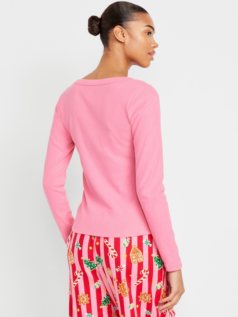 Cozy Snug Long-Sleeve V-Neck T-Shirt