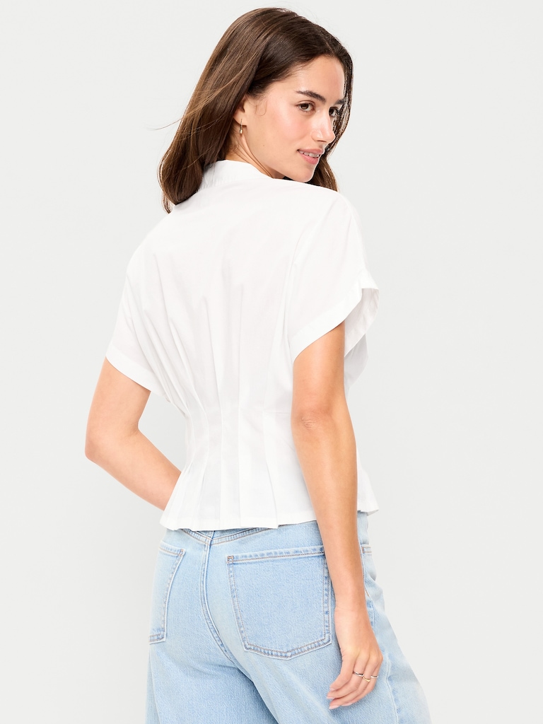 Slim-Waisted Button-Down Shirt