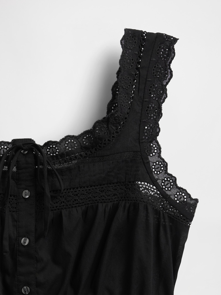 Lace-Trim Peplum Top