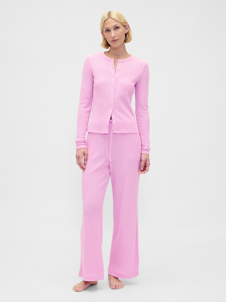 Waffle Wide-Leg PJ Pants