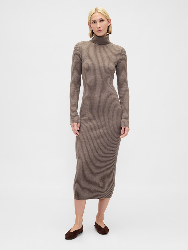 CashSoft Turtleneck Maxi Sweater Dress