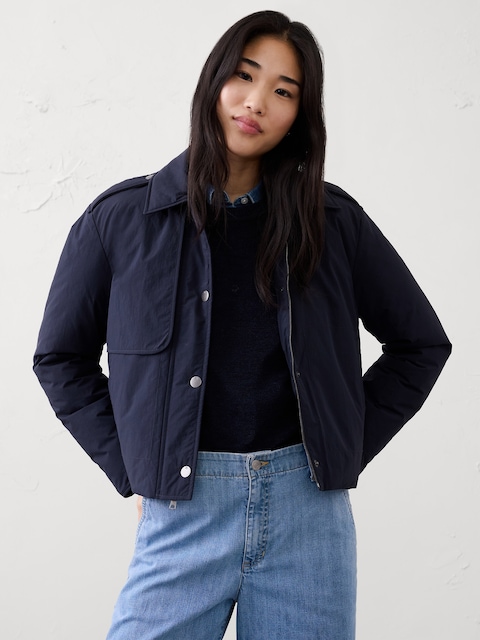 Veste Matelassée Longue Banana Republic Femme Taille L - Noire, Polyvalente 4 Saisons, état Parfait Occasion