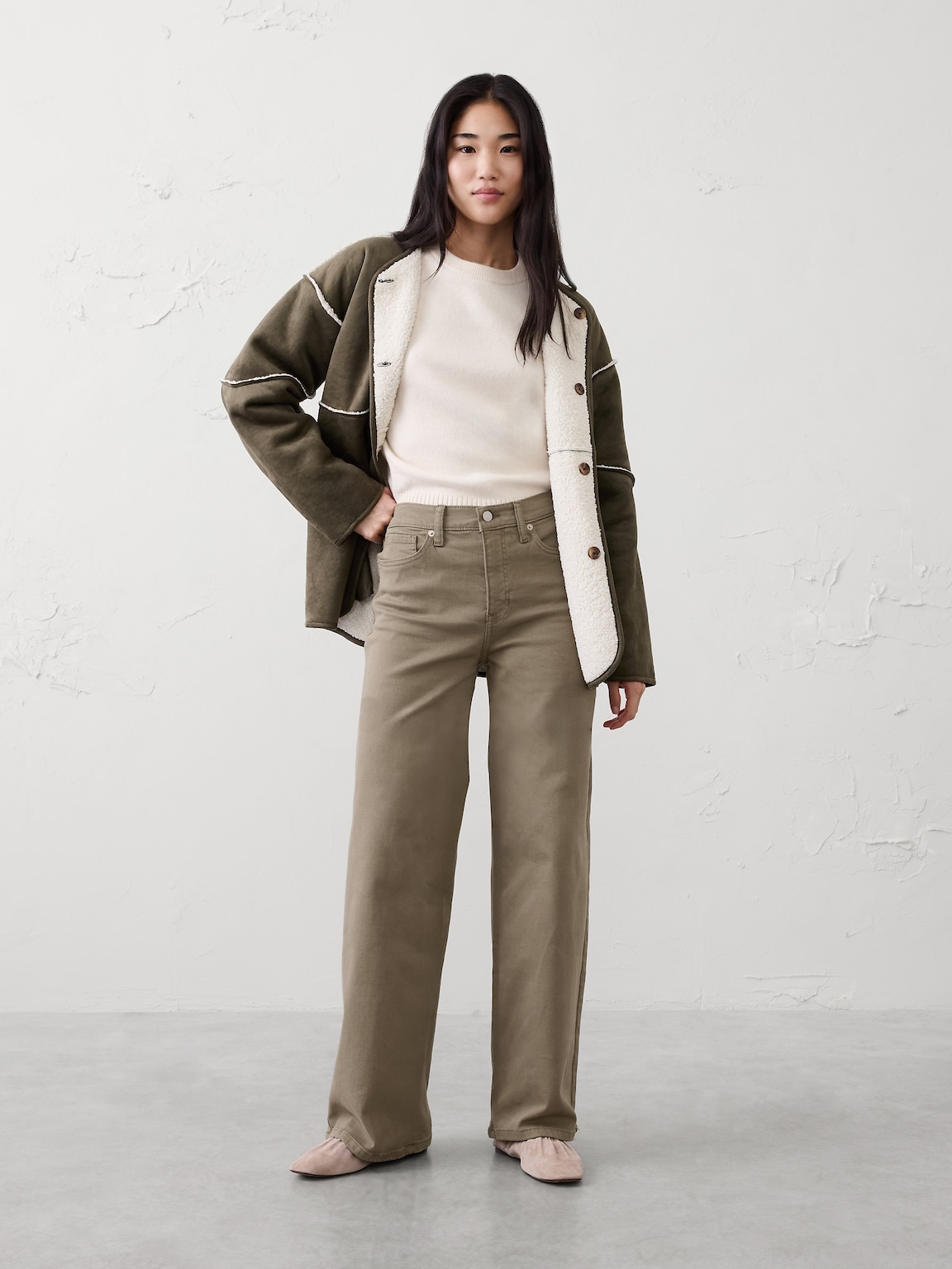 Wide-Leg High-Rise Jean