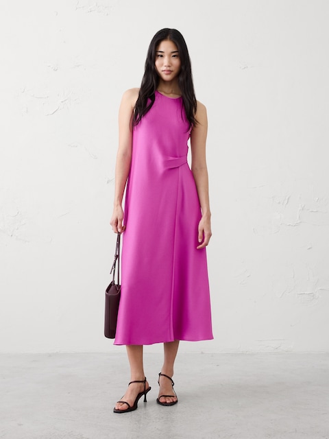 Robe Banana Republic Taille 0 Violette - Style Bondage, Longueur Genoux, Sans Manches - NWT (avec étiquettes)