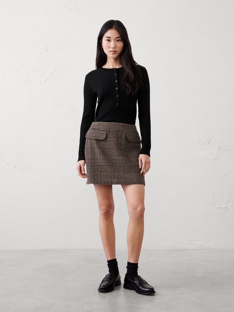 Merino Wool Henley Sweater