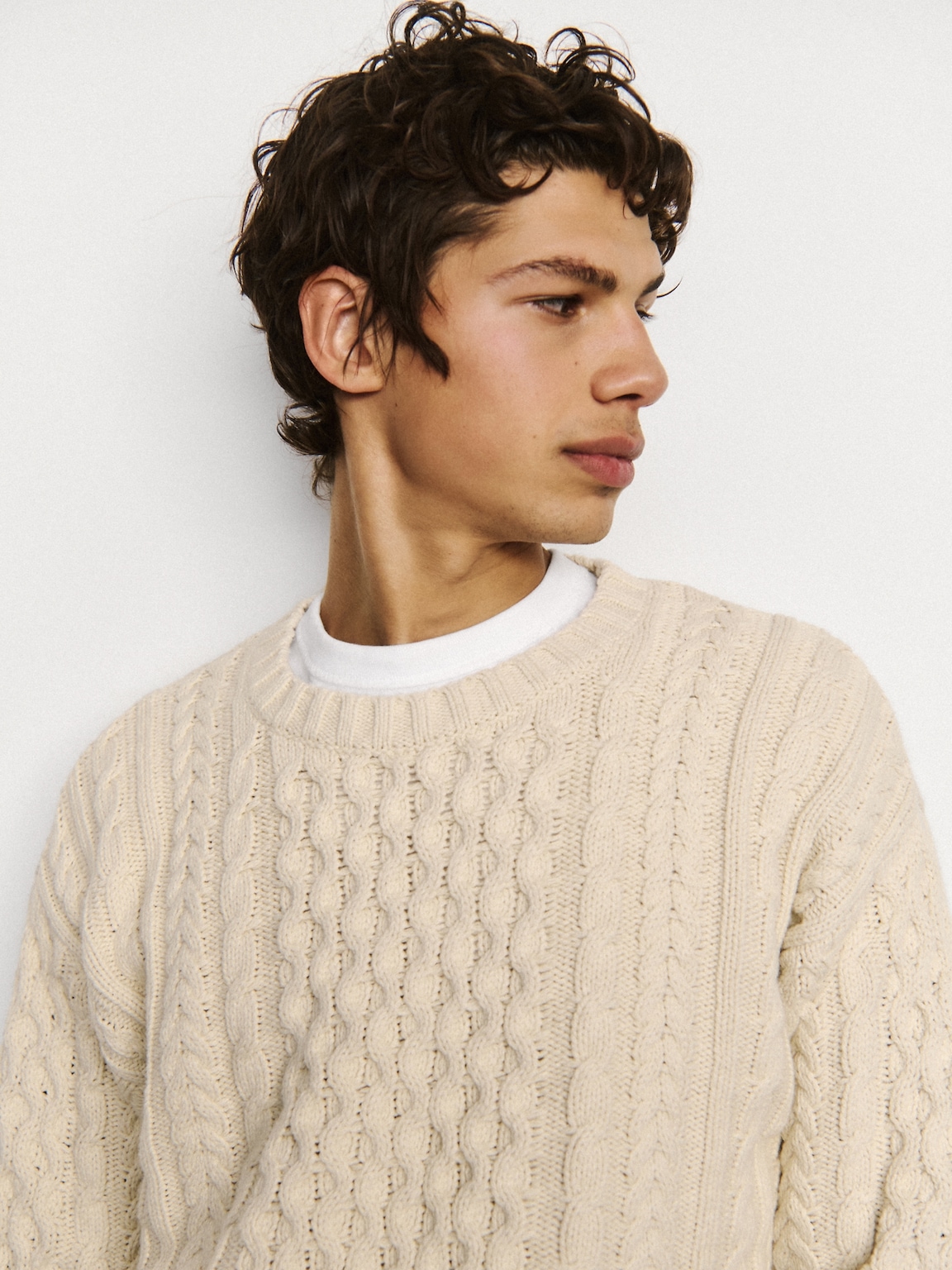 Relaxed Cable-Knit Sweater