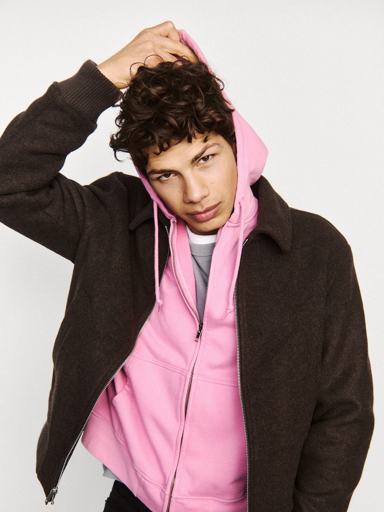 Heavyweight Oversized Crop Zip Hoodie