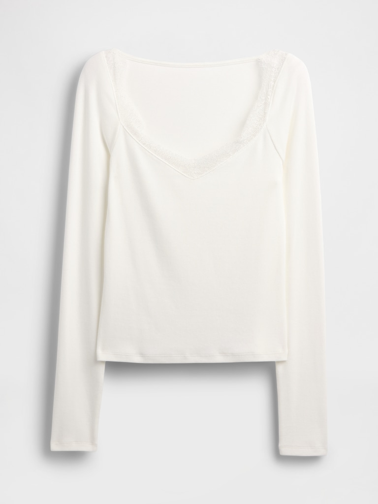 Modern Lace-Trim Top