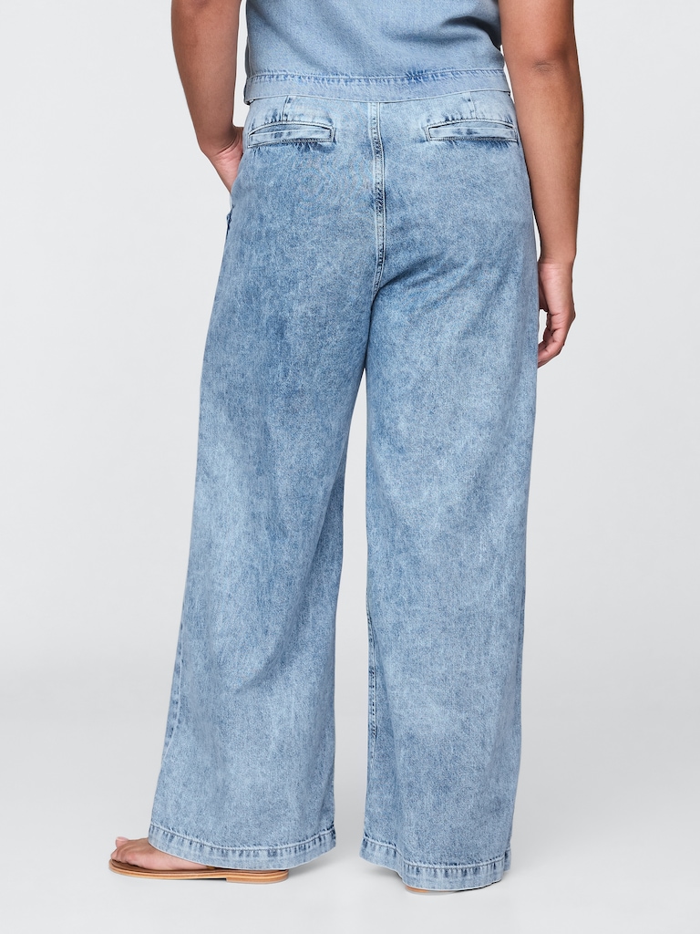 365 High Rise UltraSoft Pleated Denim Trousers