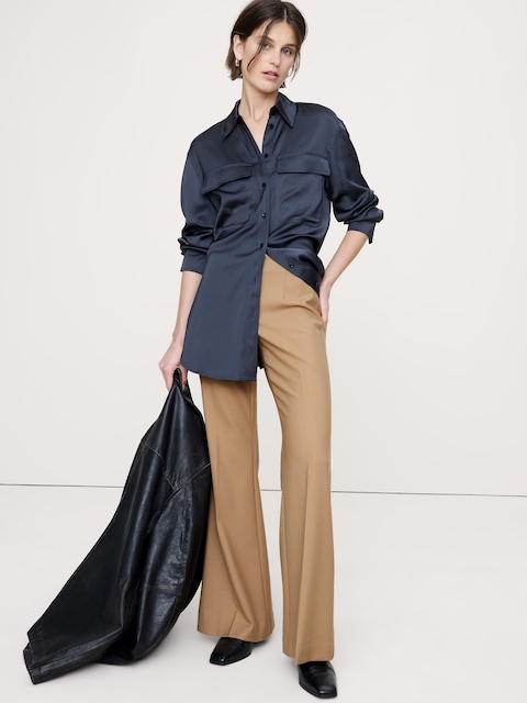Pantalon Habillé Femme Banana Republic - Coupe Martin (martin-fit), Gris, Stretch, Taille 6, Occasion Très Bon état