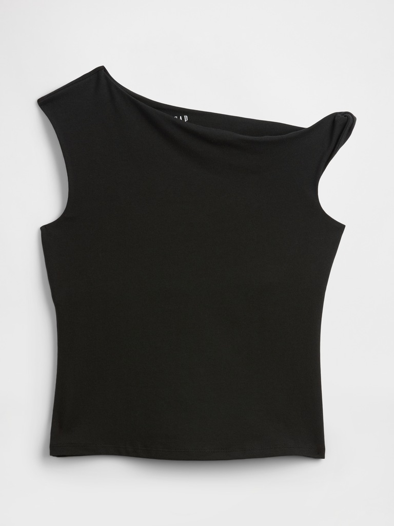 Stretch Jersey One-Shoulder Top