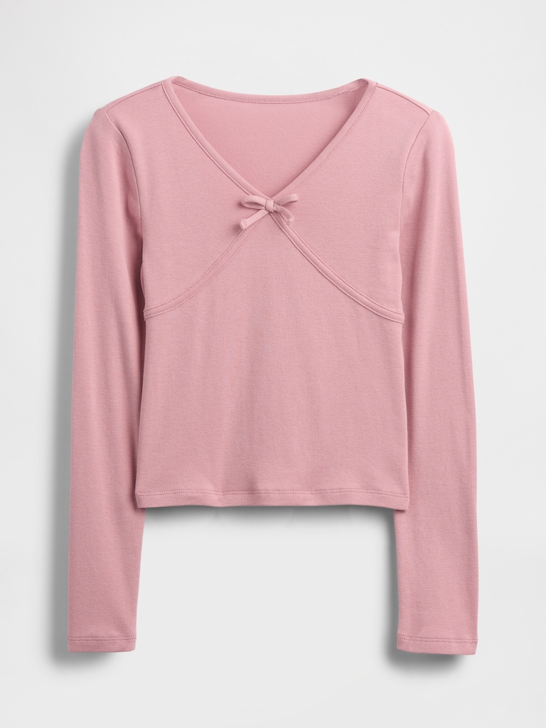 Kids Cross Front Bow T-Shirt