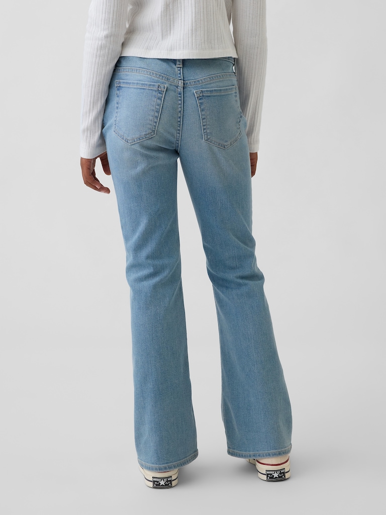 Kids High Rise Lace-Up '70s Flare Jeans
