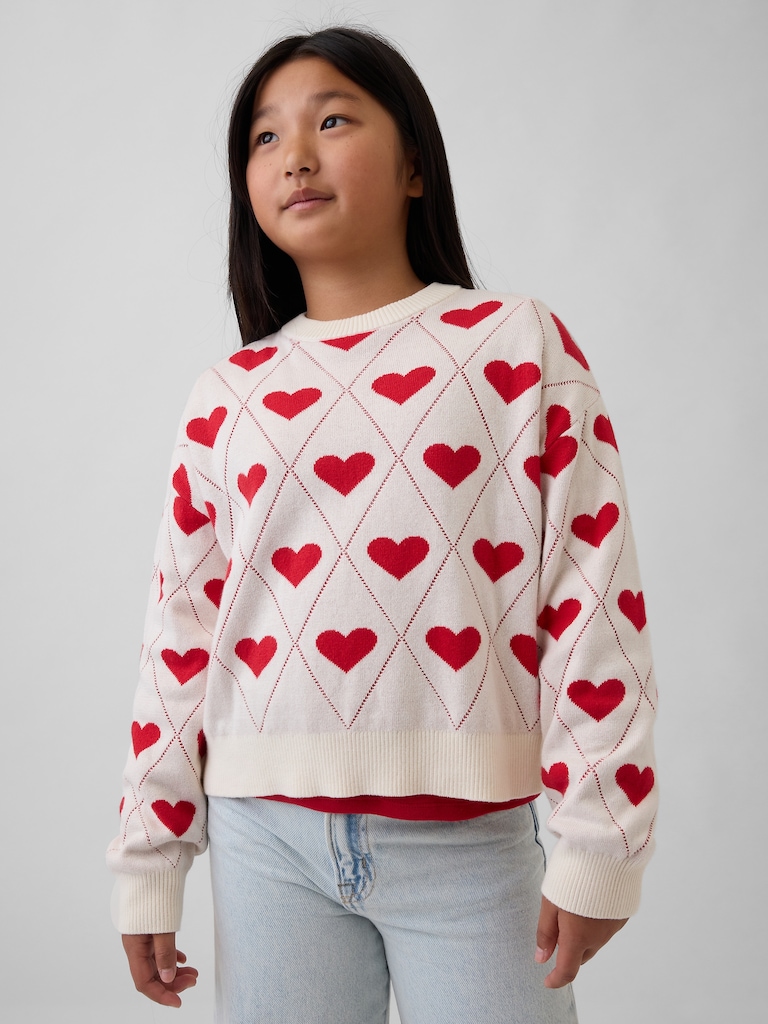 Kids Relaxed Graphic Crewneck Sweater