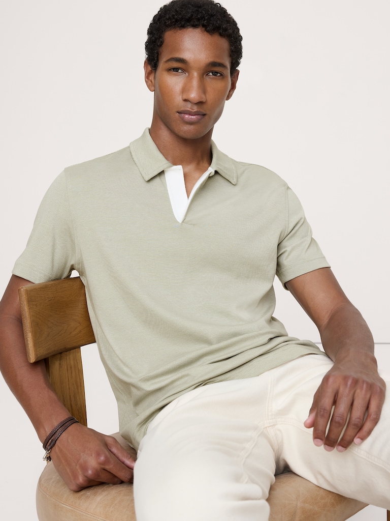 Luxury-Touch Stripe Polo