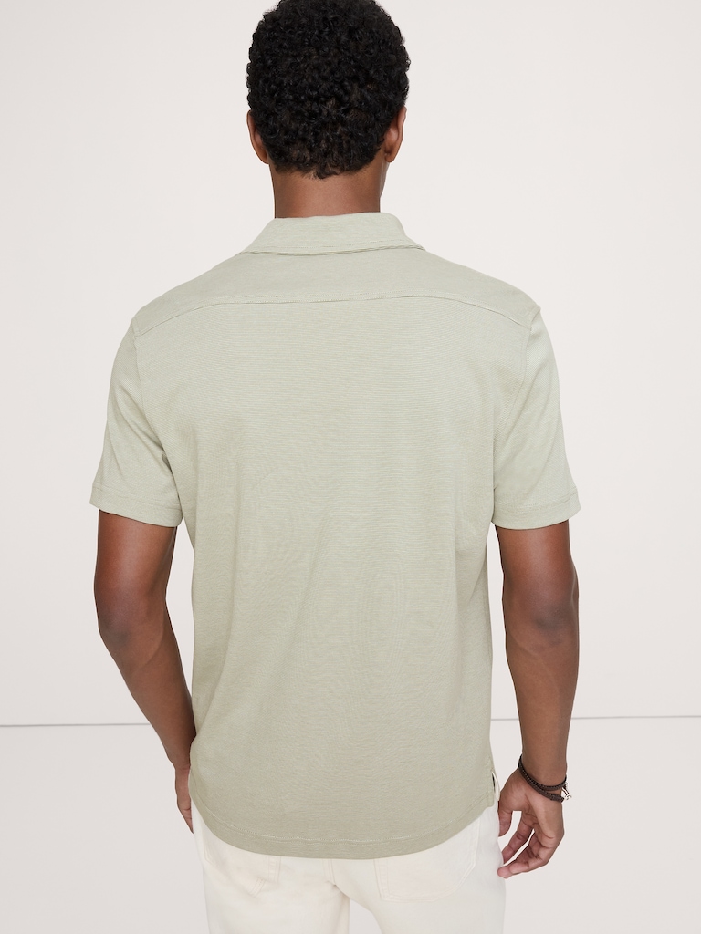 Luxury-Touch Stripe Polo