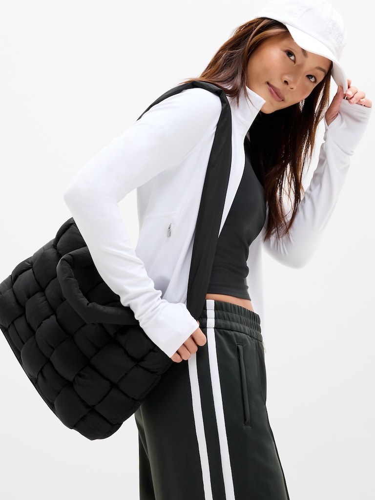 Woven Square Puff Tote