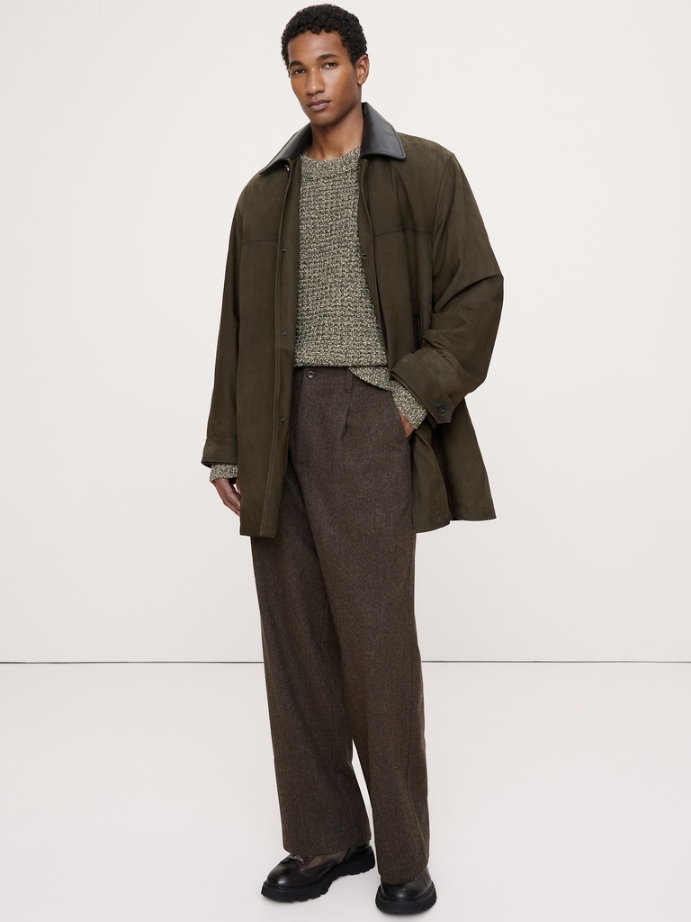 Nubuck Leather Car Coat