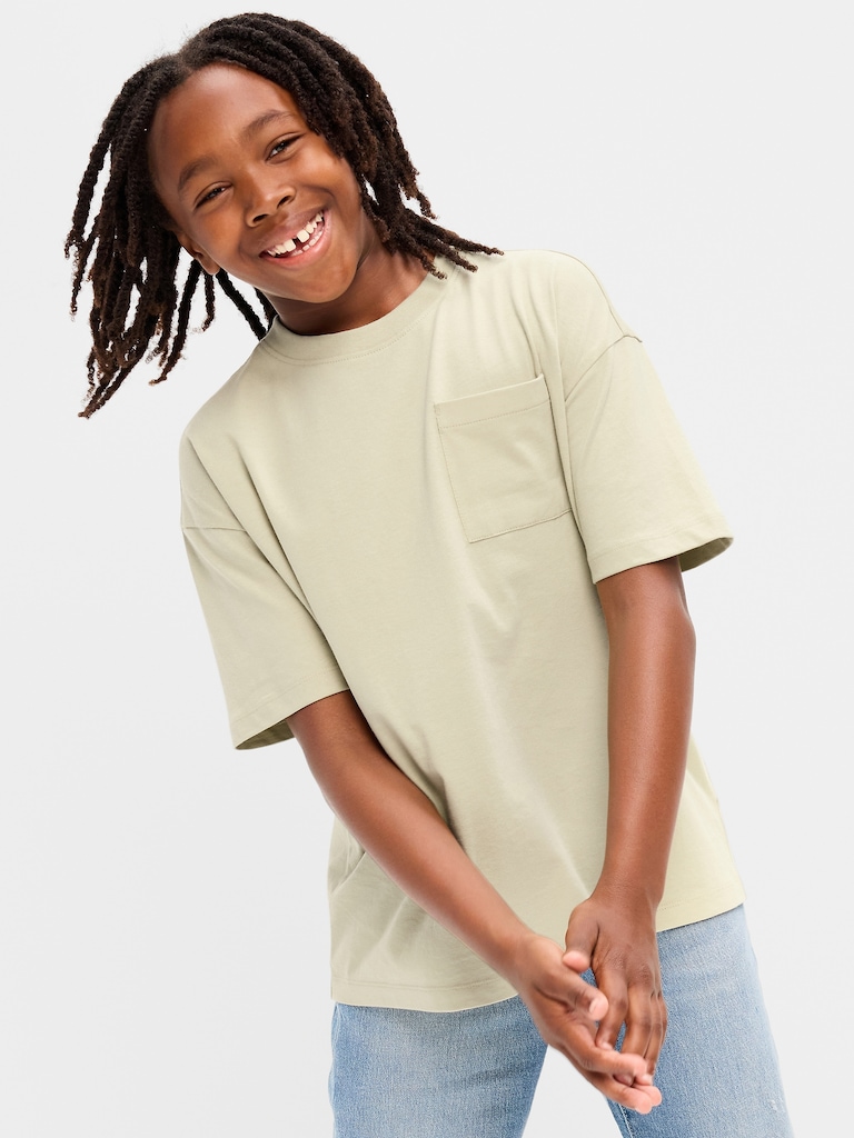 Oversized Short-Sleeve Pocket T-Shirt for Boys
