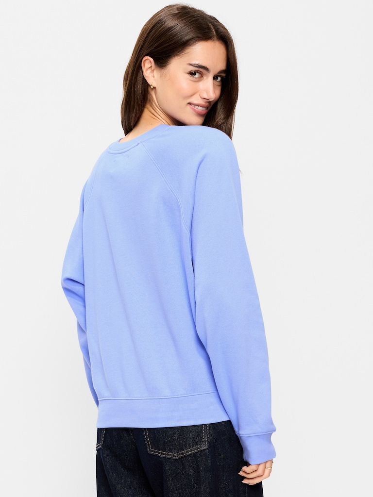 Oversized Graphic Raglan Sweatshirt