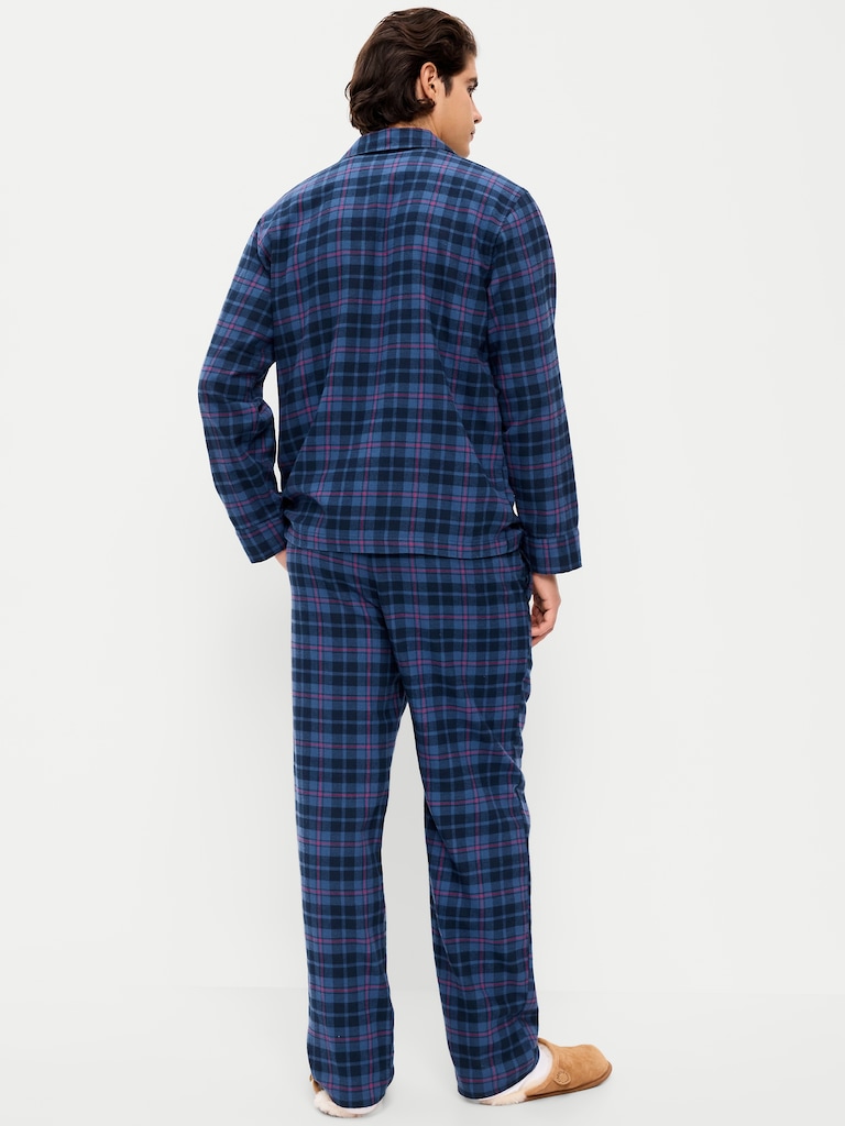 Plaid Flannel Pajama Set for Men