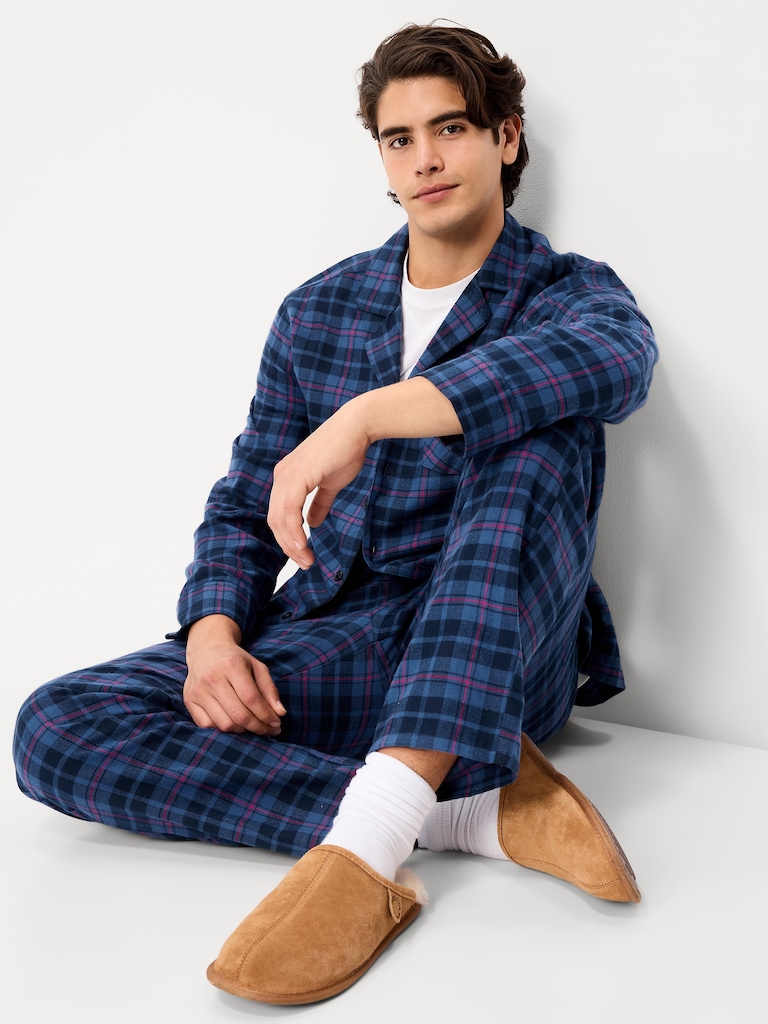 Plaid Flannel Pajama Set for Men