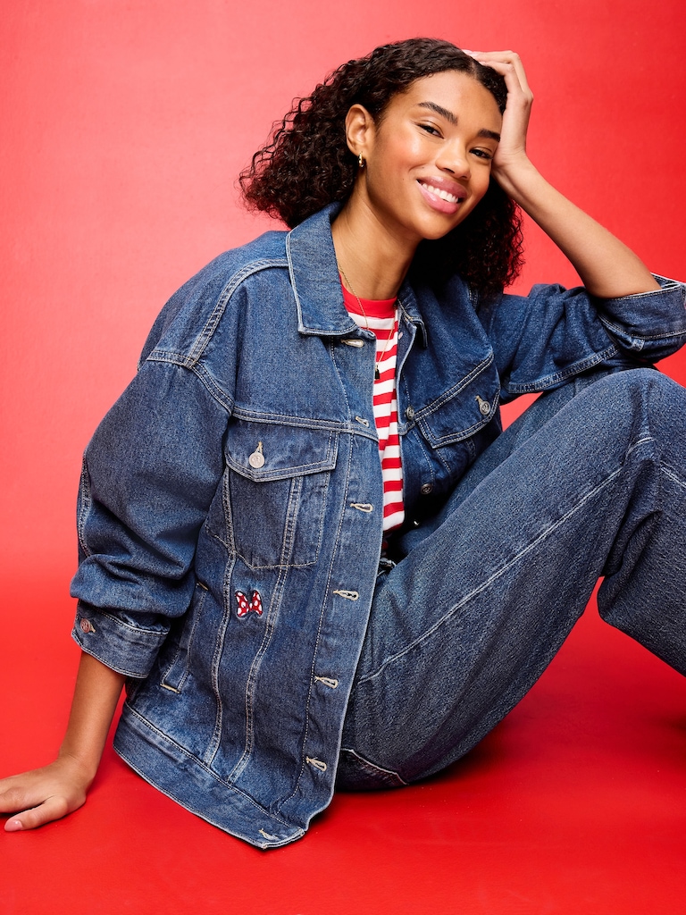 Old Navy x Disney Oversized Minnie Mouse Jean Trucker Jacket for Women