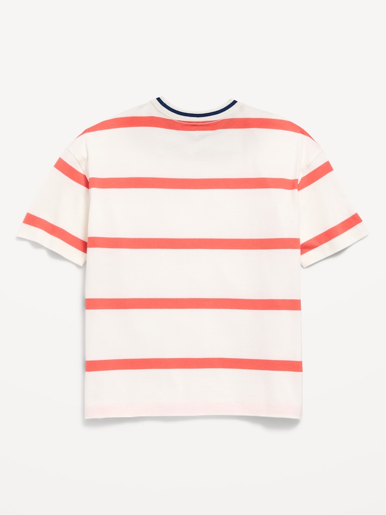 Oversized Short-Sleeve Striped T-Shirt for Boys