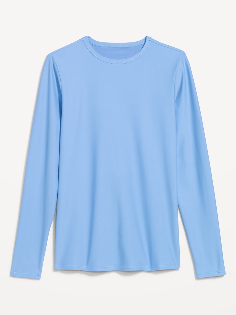 Long-Sleeve Matte Rashguard Swim Top