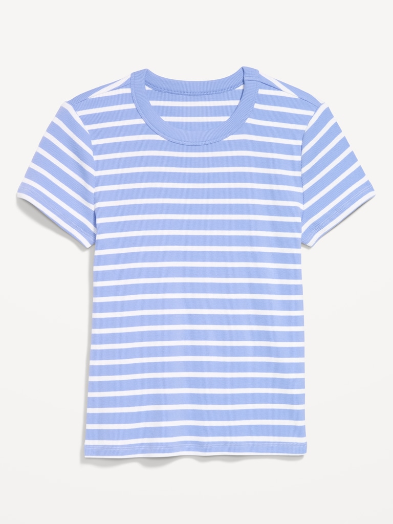Snug Crew-Neck Ribbed T-Shirt
