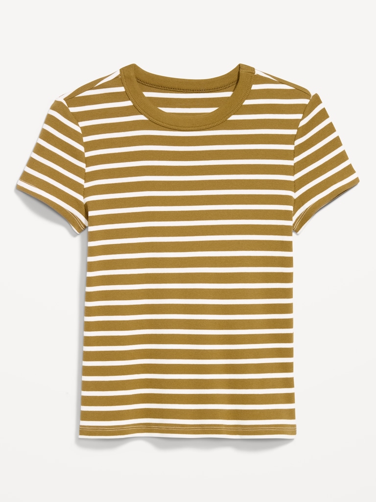 Snug Crew-Neck Ribbed T-Shirt